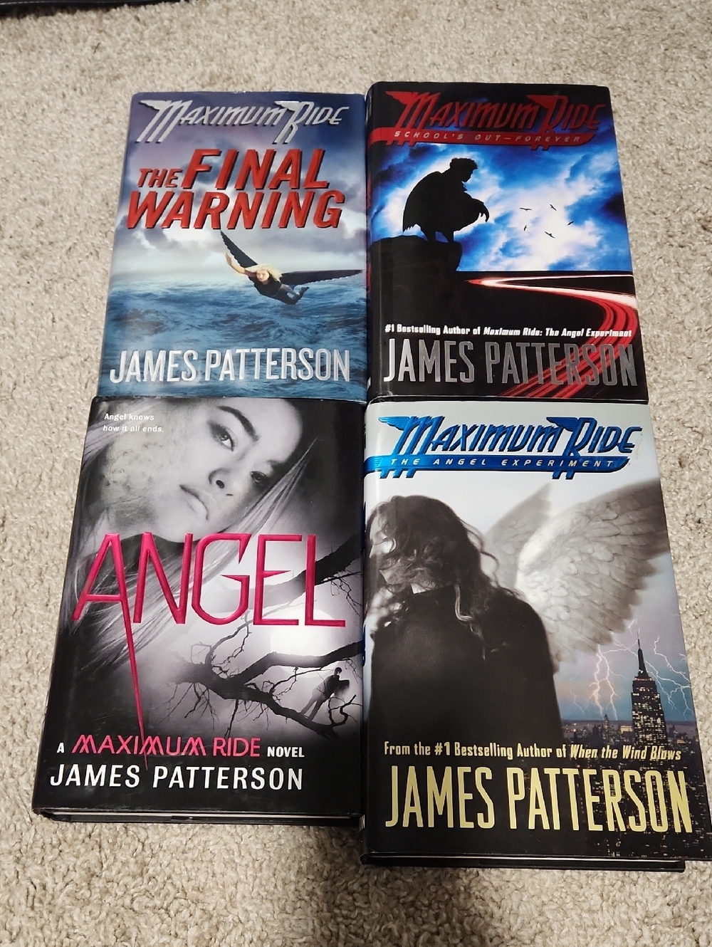 Maximum Ride Series Books by James Patterson - Blue, Black, White, Pink Covers